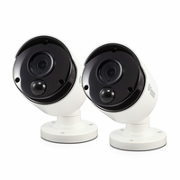 Swann Super HD 5MP Thermal Sensing White Analogue Bullet Camera with 30m Night Vision - 2 Pack