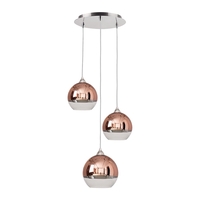 Edit Globe 3 Light Glass Cascade Ceiling Pendant - Copper