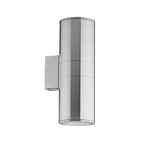 Gun Large Outdoor Up & Down Wall Light - Brushed Aluminium
