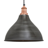Industville Brooklyn 12 Inch Cone Ceiling Pendant Light - Pewter & Copper