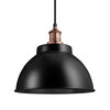 Industville Brooklyn 13 Inch Dome Ceiling Pendant - Black & Copper