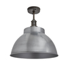 Industville Brooklyn 13 Inch Dome Semi-Flush Ceiling Light - Light Pewter