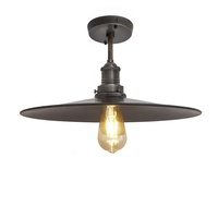 Industville Brooklyn 15 Inch Semi-Flush Ceiling Light - Pewter