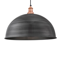 Industville Brooklyn 18 Inch Dome Ceiling Pendant Light - Pewter & Copper