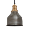 Industville Brooklyn 7 Inch Cone Ceiling Pendant Light - Pewter & Brass