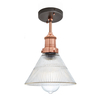 Industville Brooklyn 7 Inch Glass Semi-Flush Ceiling Light - Copper