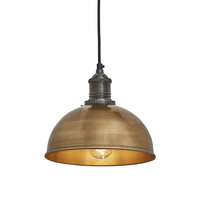 Industville Brooklyn 8 Inch Dome Ceiling Pendant Light - Brass & Pewter
