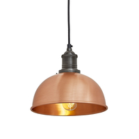 Industville Brooklyn 8 Inch Dome Ceiling Pendant Light - Copper & Pewter
