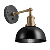 Industville Brooklyn 8 Inch Dome Wall Light - Black & Brass