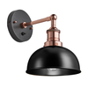 Industville Brooklyn 8 Inch Dome Wall Light - Black & Copper