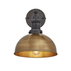 Industville Brooklyn 8 Inch Dome Wall Light - Brass & Pewter