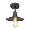 Industville Brooklyn 8 Inch Flat Semi-Flush Ceiling Light - Pewter