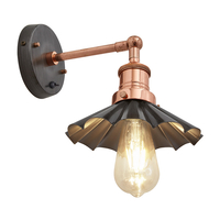 Industville Brooklyn 8 Inch Umbrella Wall Light - Pewter & Copper