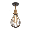 Industville Brooklyn Balloon Cage Semi-Flush Ceiling Light - Pewter & Brass