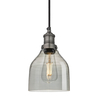 Industville Brooklyn Cone 6 Inch Ceiling Pendant Light - Smoke Grey & Pewter