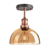 Industville Brooklyn Dome 8 Inch Semi-Flush Ceiling Light - Amber & Copper
