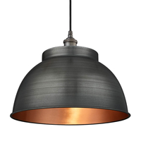 Industville Brooklyn Dome Large Ceiling Pendant Light - Pewter & Copper