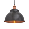 Industville Brooklyn Dome Medium Ceiling Pendant Light - Pewter & Copper
