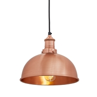 Industville Brooklyn Dome Small Ceiling Pendant Light - Copper