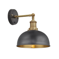Industville Brooklyn Dome Wall Light - Pewter & Brass