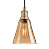 Industville Brooklyn Flask 6 Inch Ceiling Pendant Light - Amber & Brass