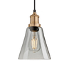 Industville Brooklyn Flask 6 Inch Ceiling Pendant Light - Smoke Grey & Brass