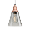 Industville Brooklyn Flask 6 Inch Ceiling Pendant Light - Smoke Grey & Copper