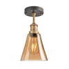 Industville Brooklyn Flask 6 Inch Semi-Flush Ceiling Light - Amber & Brass
