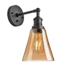 Industville Brooklyn Flask 6 Inch Wall Light - Amber & Pewter