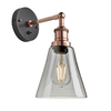 Industville Brooklyn Flask 6 Inch Wall Light - Smoke Grey & Copper