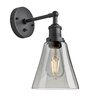 Industville Brooklyn Flask 6 Inch Wall Light - Smoke Grey & Pewter