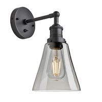 Industville Brooklyn Flask 6 Inch Wall Light - Smoke Grey & Pewter