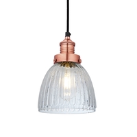 Industville Brooklyn Glass Cone Ceiling Pendant Light - Copper