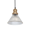 Industville Brooklyn Glass Funnel Ceiling Pendant Light - Brass