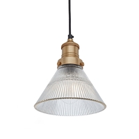 Industville Brooklyn Glass Funnel Ceiling Pendant Light - Brass