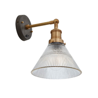 Industville Brooklyn Glass Funnel Wall Light - Brass