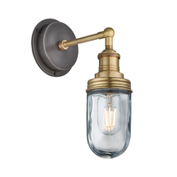 Industville Brooklyn Glass Outdoor Wall Light - Brass