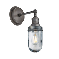 Industville Brooklyn Glass Outdoor Wall Light - Pewter