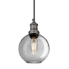 Industville Brooklyn Globe 7 Inch Ceiling Pendant Light - Smoke Grey & Pewter