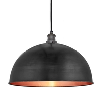 Industville Brooklyn Grande Dome Ceiling Pendant Light - Pewter & Copper
