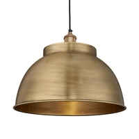 Industville Brooklyn Large Dome Ceiling Pendant Light - Brass