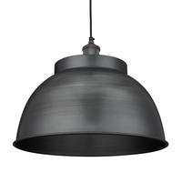 Industville Brooklyn Large Dome Ceiling Pendant Light - Pewter
