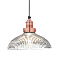 Industville Brooklyn Large Glass Dome Ceiling Pendant Light - Copper