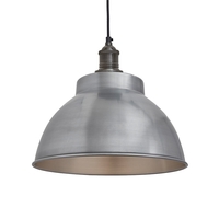 Industville Brooklyn Medium Dome Ceiling Pendant Light - Light Pewter