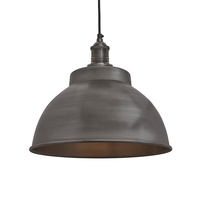 Industville Brooklyn Medium Dome Ceiling Pendant Light - Pewter