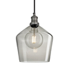 Industville Brooklyn Schoolhouse 10 Inch Ceiling Pendant Light - Smoke Grey & Pewter