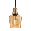 Industville Brooklyn Schoolhouse 5.5 Inch Ceiling Pendant Light - Amber & Brass