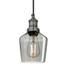 Industville Brooklyn Schoolhouse 5.5 Inch Ceiling Pendant Light - Smoke Grey & Pewter