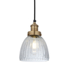 Industville Brooklyn Small Glass Dome Ceiling Pendant Light - Brass