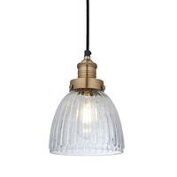 Industville Brooklyn Small Glass Dome Ceiling Pendant Light - Brass